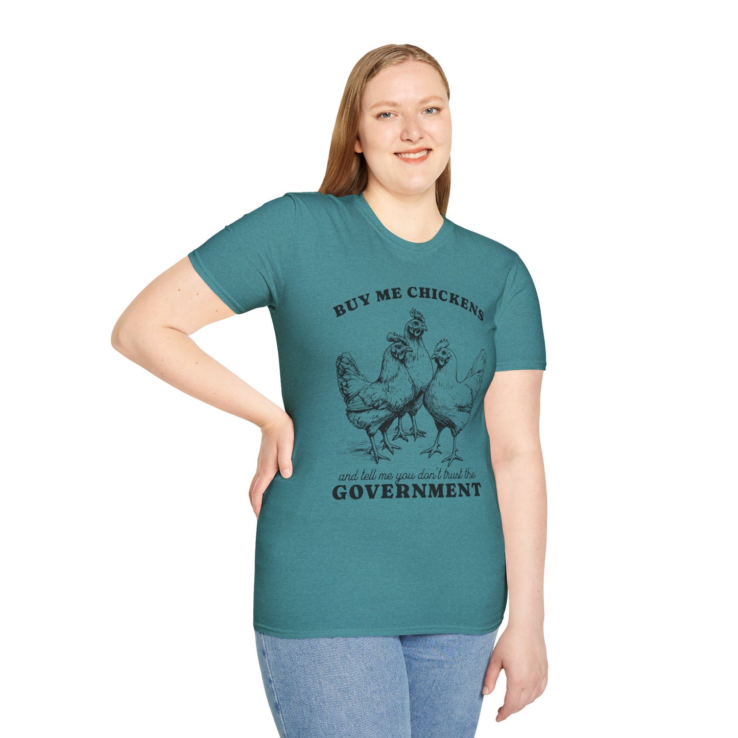 Funny Chicken Government T-Shirt, Humorous Tee, Gift for Chicken Lovers, Farm Animal Humor, Unique Graphic Shirt