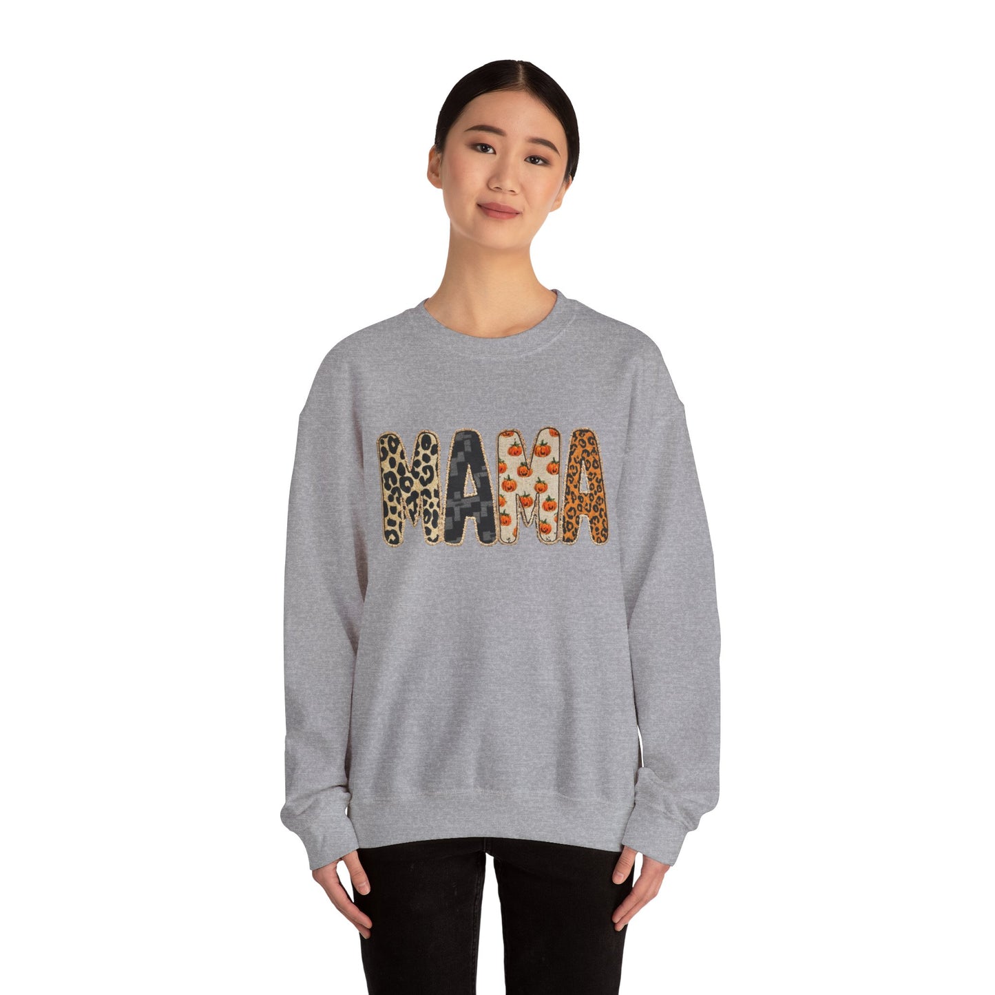 Mama Leopard Print Crewneck Sweatshirt, Gift for Moms, Cozy Casual Wear, Mother's Day Sweatshirt, Stylish Parenthood Apparel