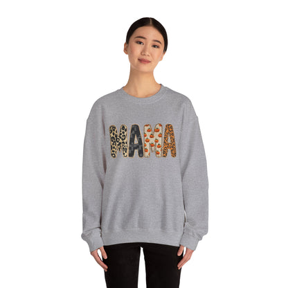 Mama Leopard Print Crewneck Sweatshirt, Gift for Moms, Cozy Casual Wear, Mother's Day Sweatshirt, Stylish Parenthood Apparel