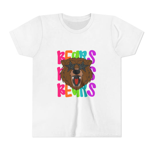 Funny Bear Graphic Youth Tee, Gift for Kids, Birthday Shirt, Summer Outfit, Animal Lover's Apparel, Trendy Youth Fashion