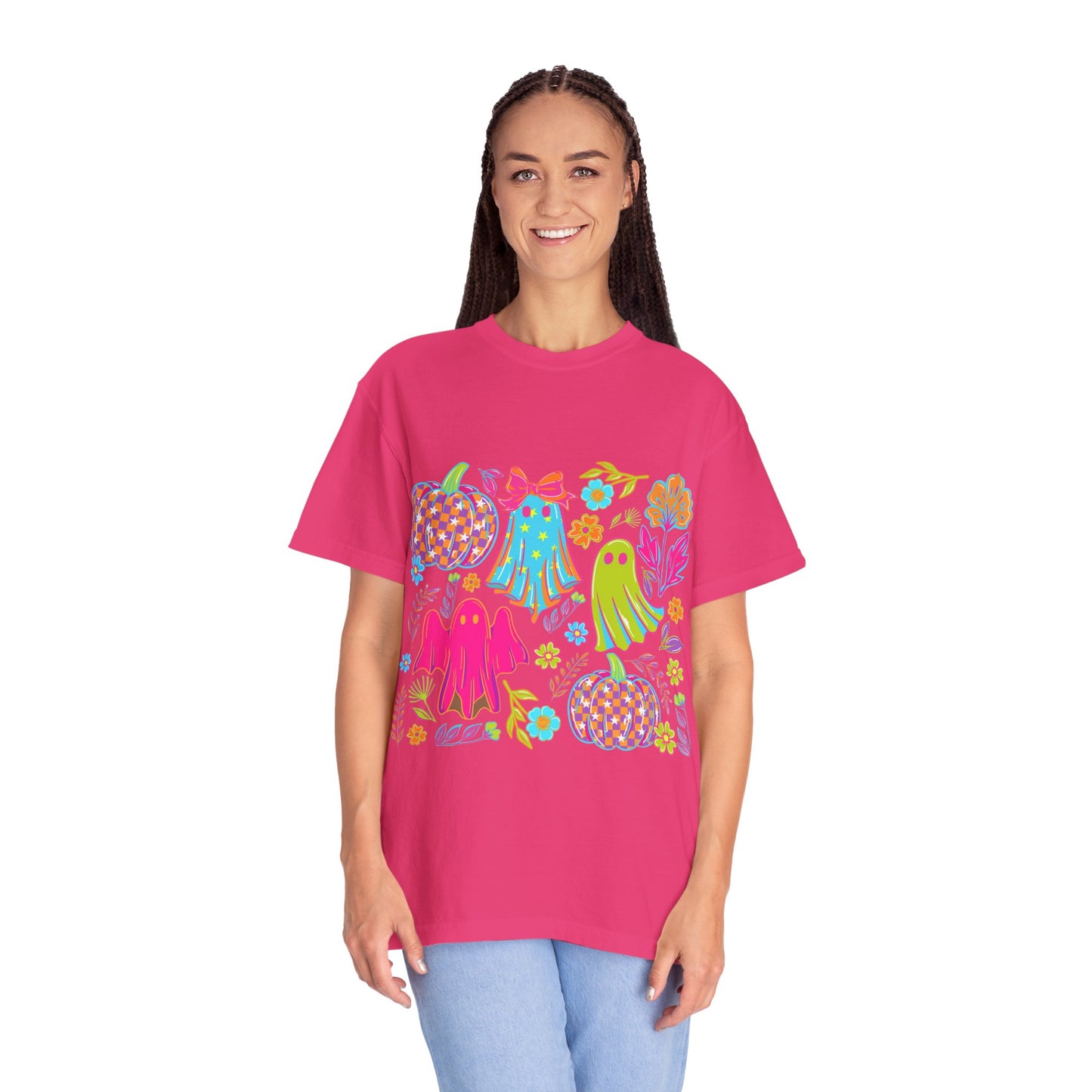 Colorful Halloween T-Shirt, Unisex Spooky Tee, Ghost & Pumpkin Design, Fall Festival Wear, Halloween Costume Alternative, Gift for [...]