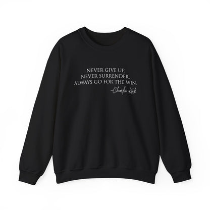 Motivational Crewneck Sweatshirt - Never Give Up, Inspirational Gift, Cozy Sweatshirt, Unisex Apparel, Perfect for Fitness and Everyday Wear