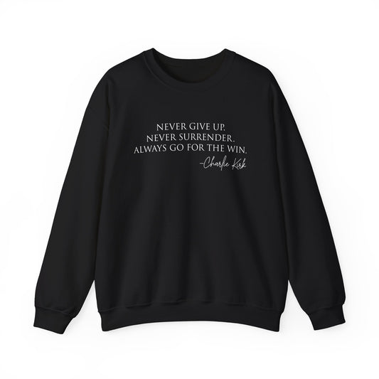 Motivational Crewneck Sweatshirt - Never Give Up, Inspirational Gift, Cozy Sweatshirt, Unisex Apparel, Perfect for Fitness and Everyday Wear