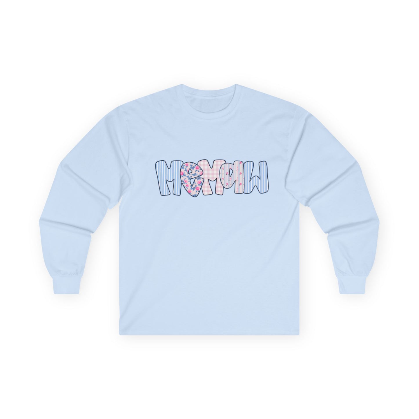 Memaw Pink & Blue Floral Long Sleeve