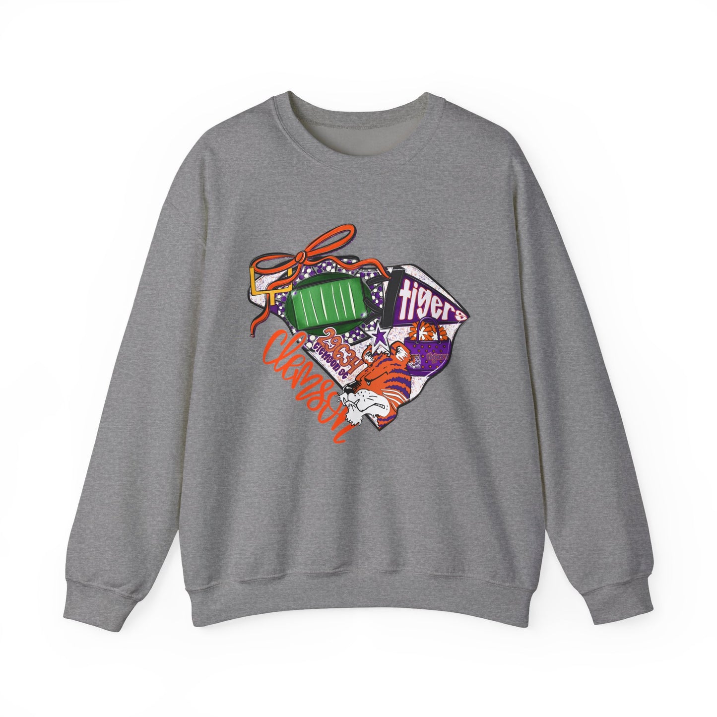 Clemson Tigers Unisex Sweatshirt, College Apparel, Holiday Gift, Cozy Crewneck, Casual Style, Football Fan Gear