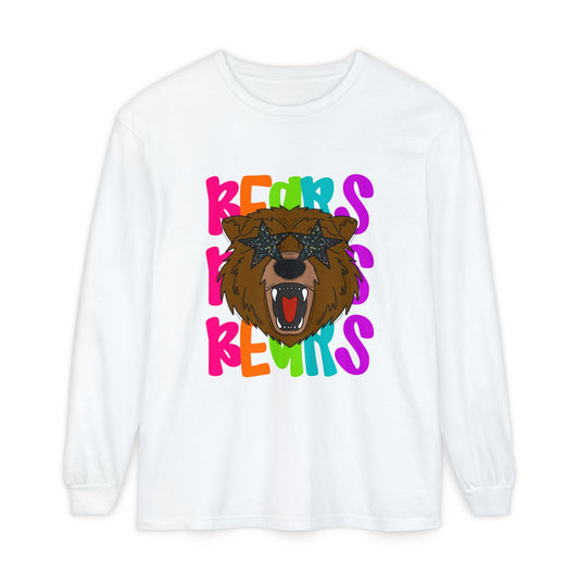 Cool Bear Graphic Long Sleeve Tee, Unisex Casual T-Shirt, Animal Lovers Gift, Trendy Apparel, Fun Statement Shirt