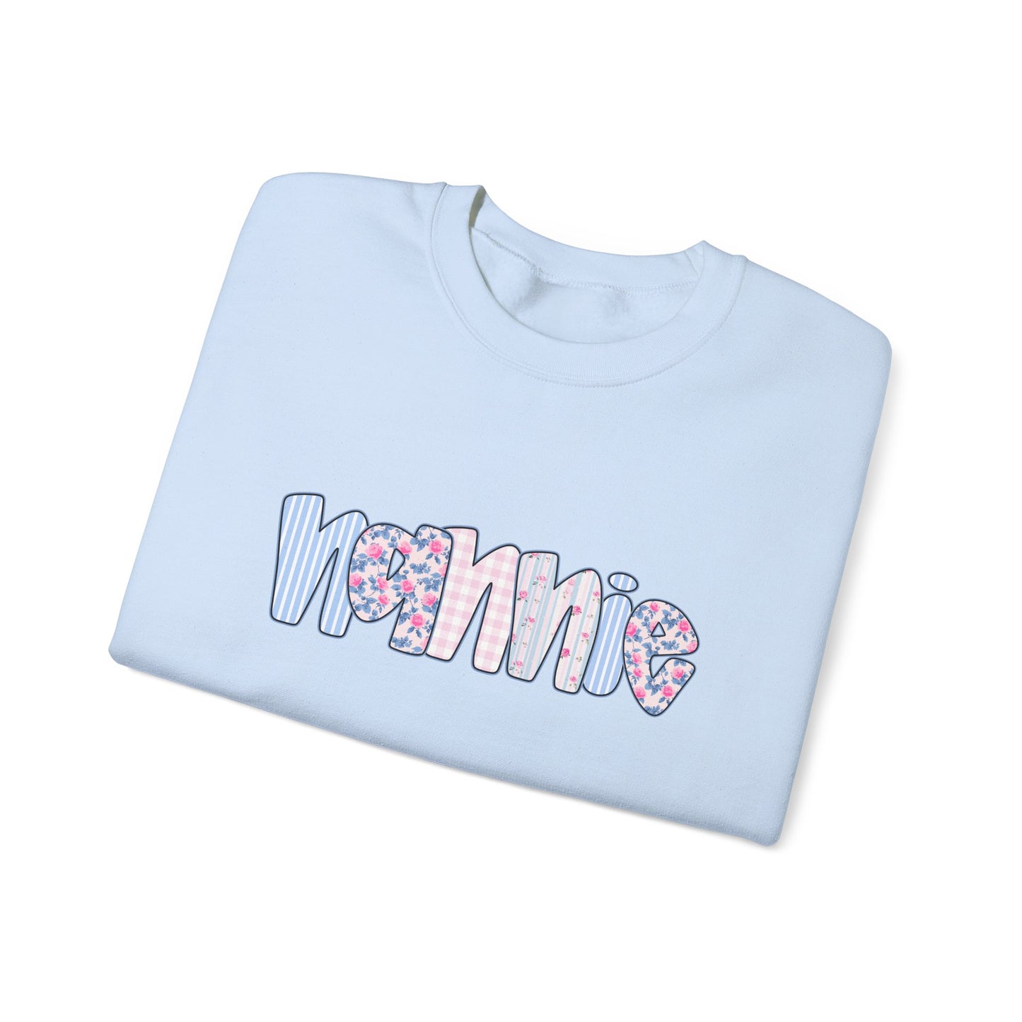 Nannie Pink & Blue Floral Crew Neck