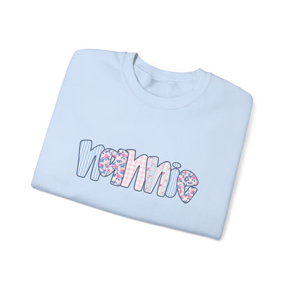 Nannie Pink & Blue Floral Crew Neck