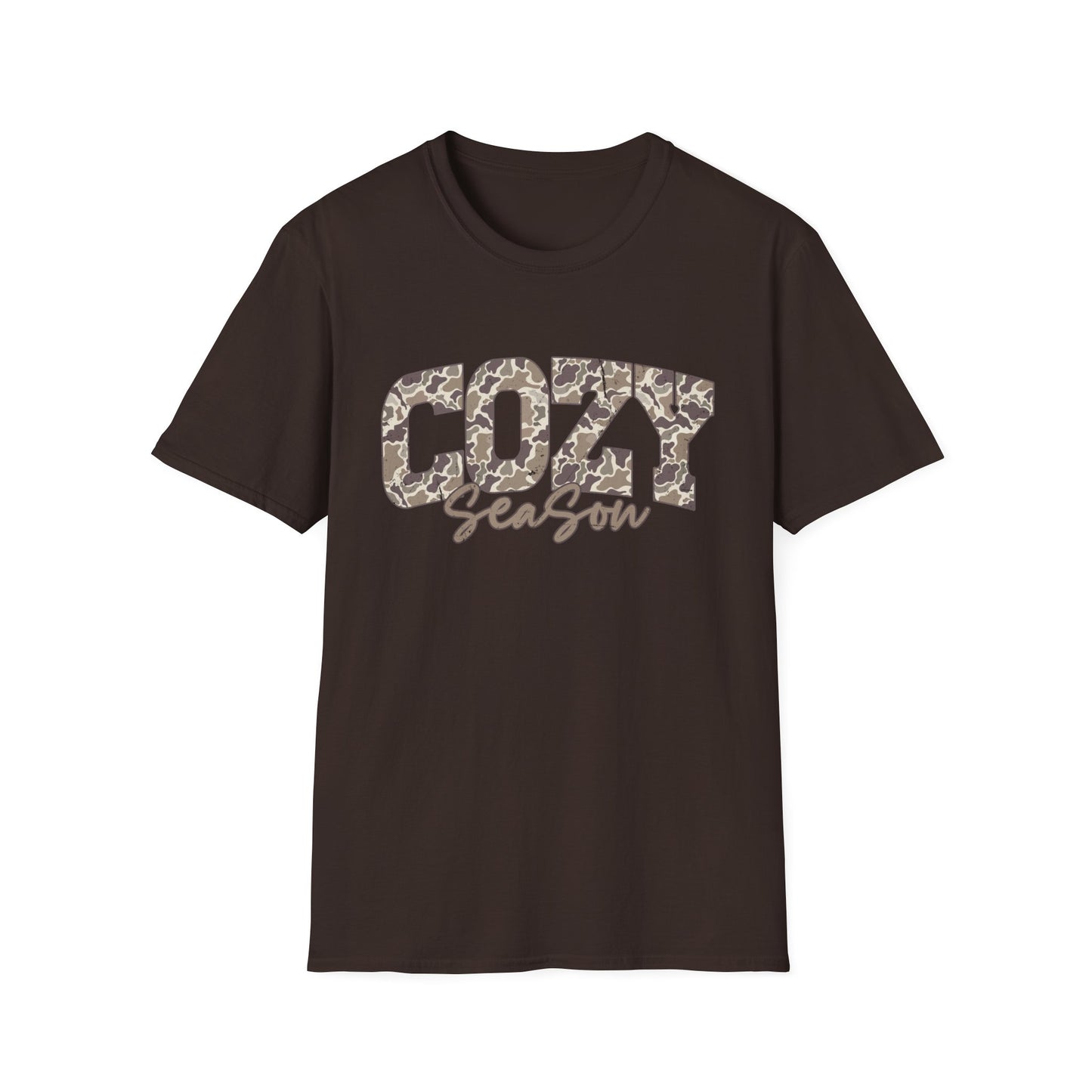 Cozy Season Camo GIldan Softstyle T-Shirt
