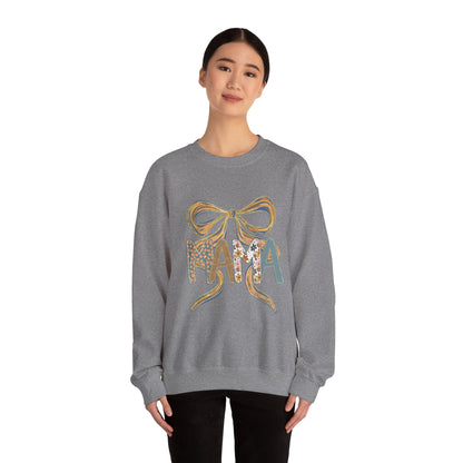Floral Bow Mama Sweatshirt - Cozy Gift for Moms, Spring Fashion, Mother's Day, Birthday Present, Everyday Wear