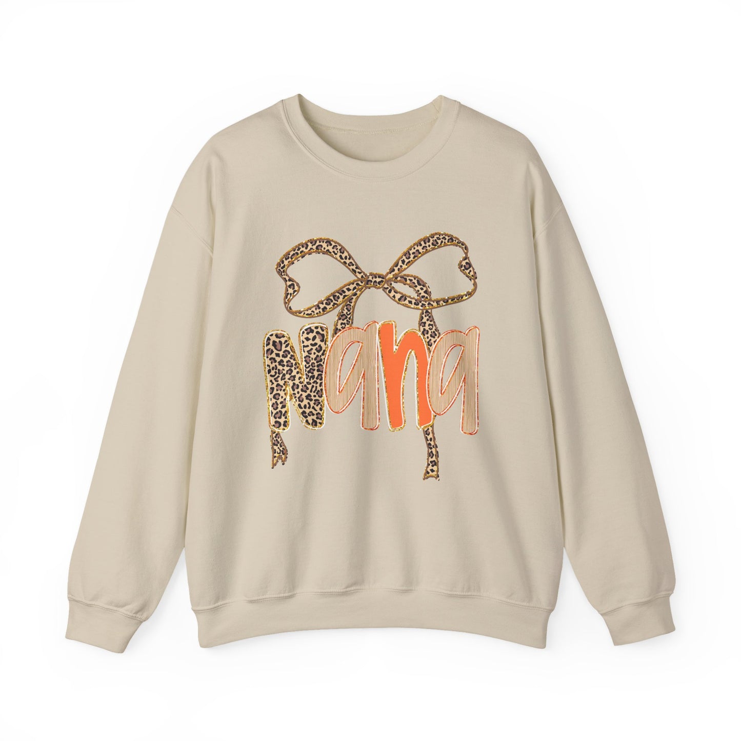 Leopard Print Nana Crewneck Sweatshirt, Cozy Gift for Grandmothers, Perfect for Birthdays, Mother's Day, Family Gatherings, Casual Wear