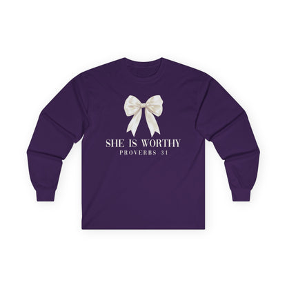 She is Worthy Gildan Longsleeve