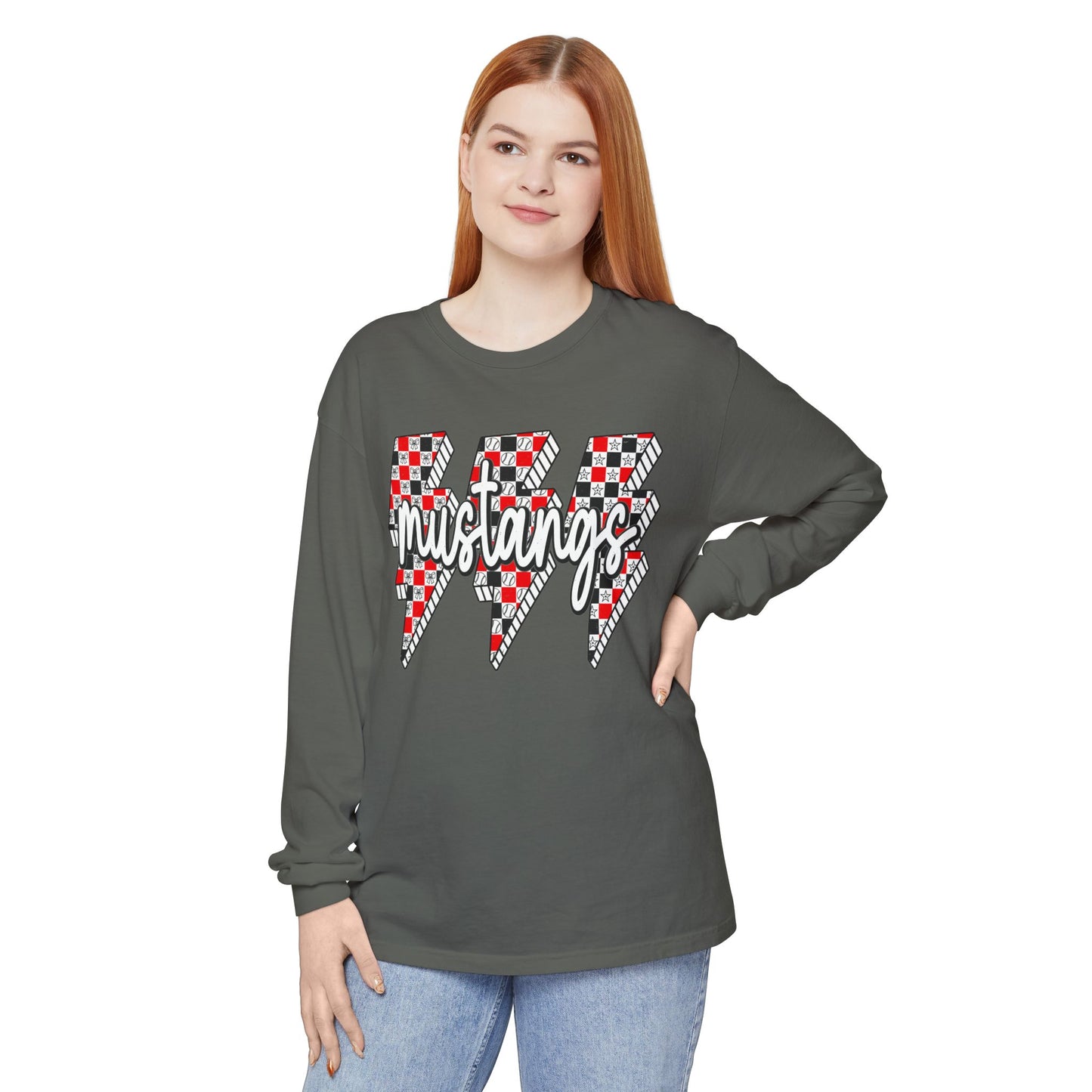 Stylish Mustangs Long Sleeve T-Shirt for Everyday Wear, Unisex Garment-dyed Tee, Perfect for School Spirit, Sport Events, Gifts, [...]