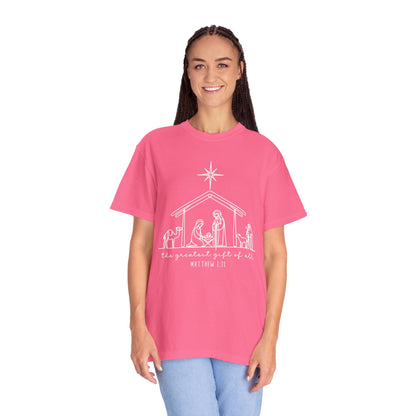 Unisex Christmas Nativity T-Shirt, Holiday Gift, Religious Tee, Inspirational Shirt, Scripture Shirt