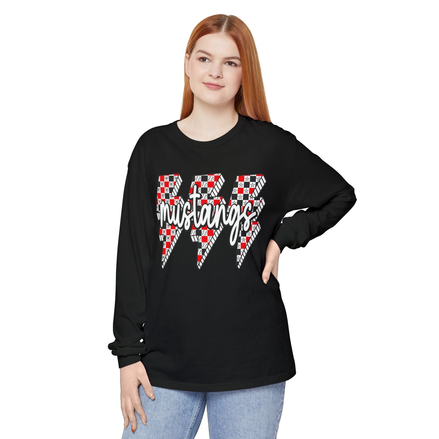Stylish Mustangs Long Sleeve T-Shirt for Everyday Wear, Unisex Garment-dyed Tee, Perfect for School Spirit, Sport Events, Gifts, [...]