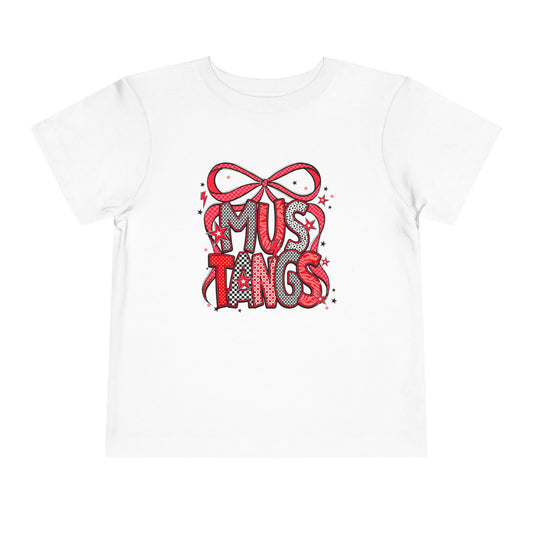 Toddler Short Sleeve Tee - Cute Mustangs Graphic Tee, Kids' Summer Shirt, Birthday Gift, Toddler Apparel, Playtime Outfit
