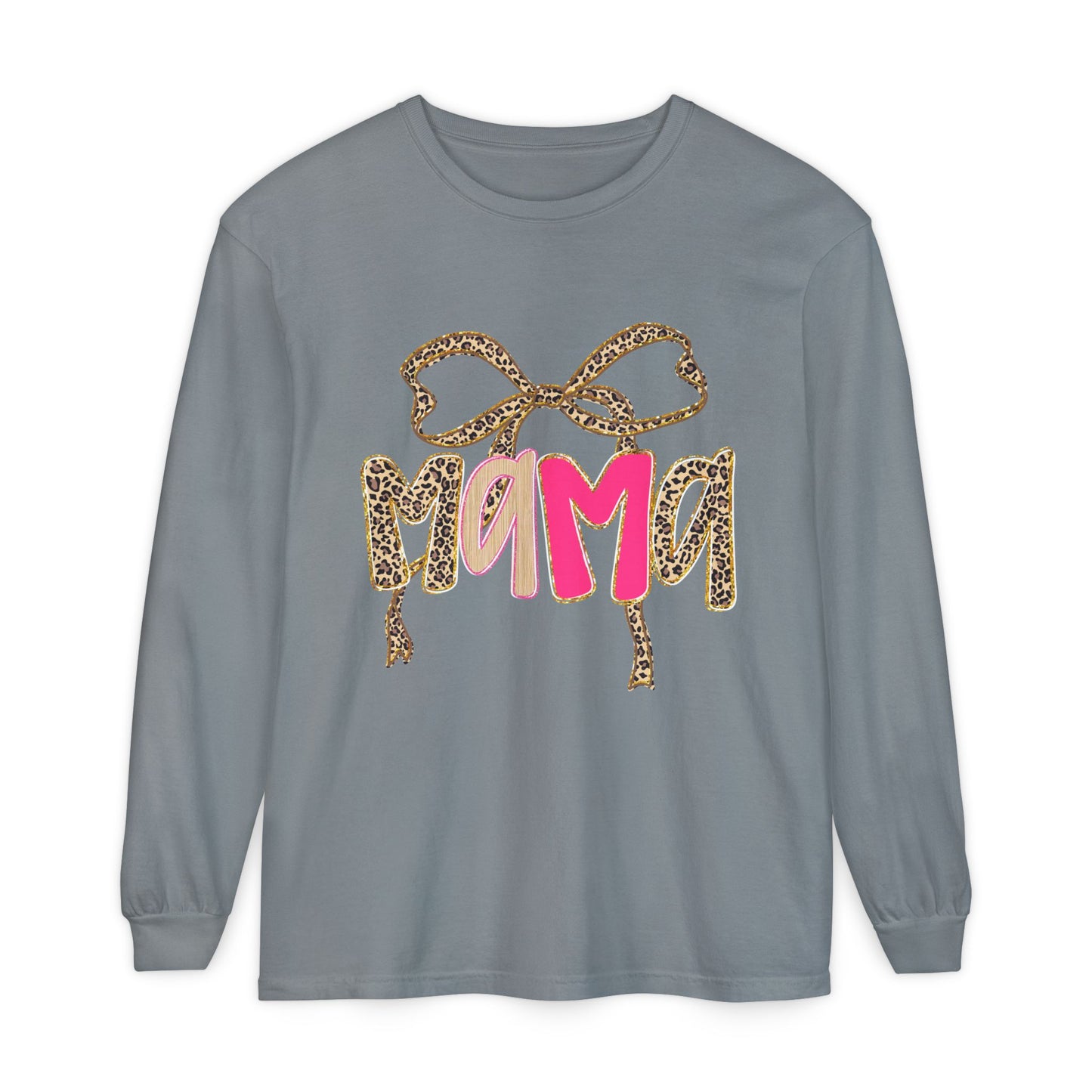 Mama Neon Leopard Long Sleeve T-Shirt