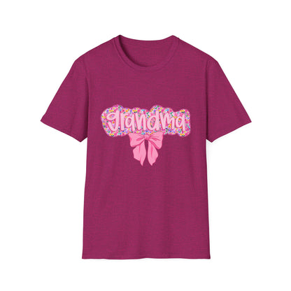 Grandma Floral Graphic T-Shirt | Gift for Grandma | Softstyle Tee for Family Celebrations, Mother's Day Gift, Casual Wear