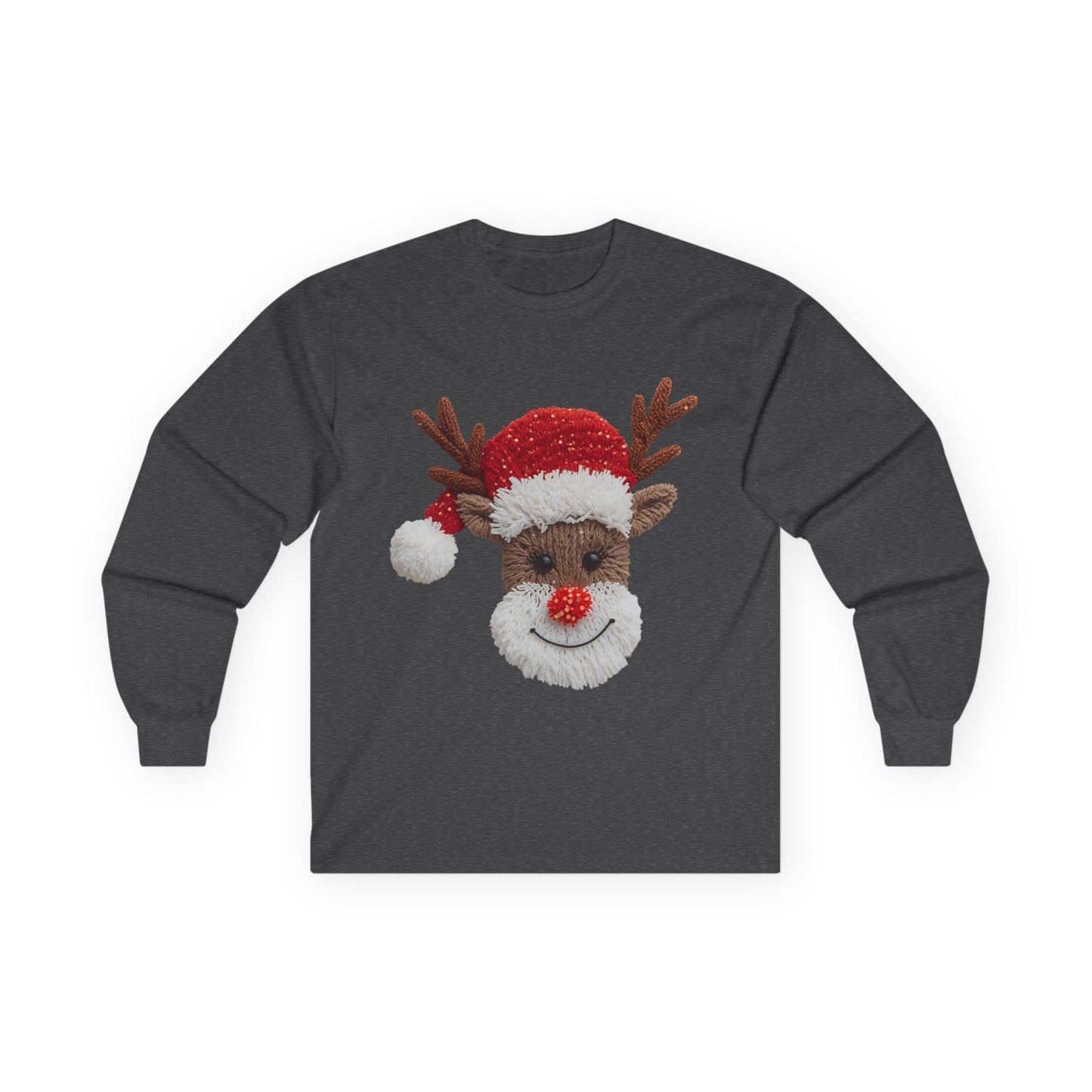 Festive Reindeer Long Sleeve Tee Gildan