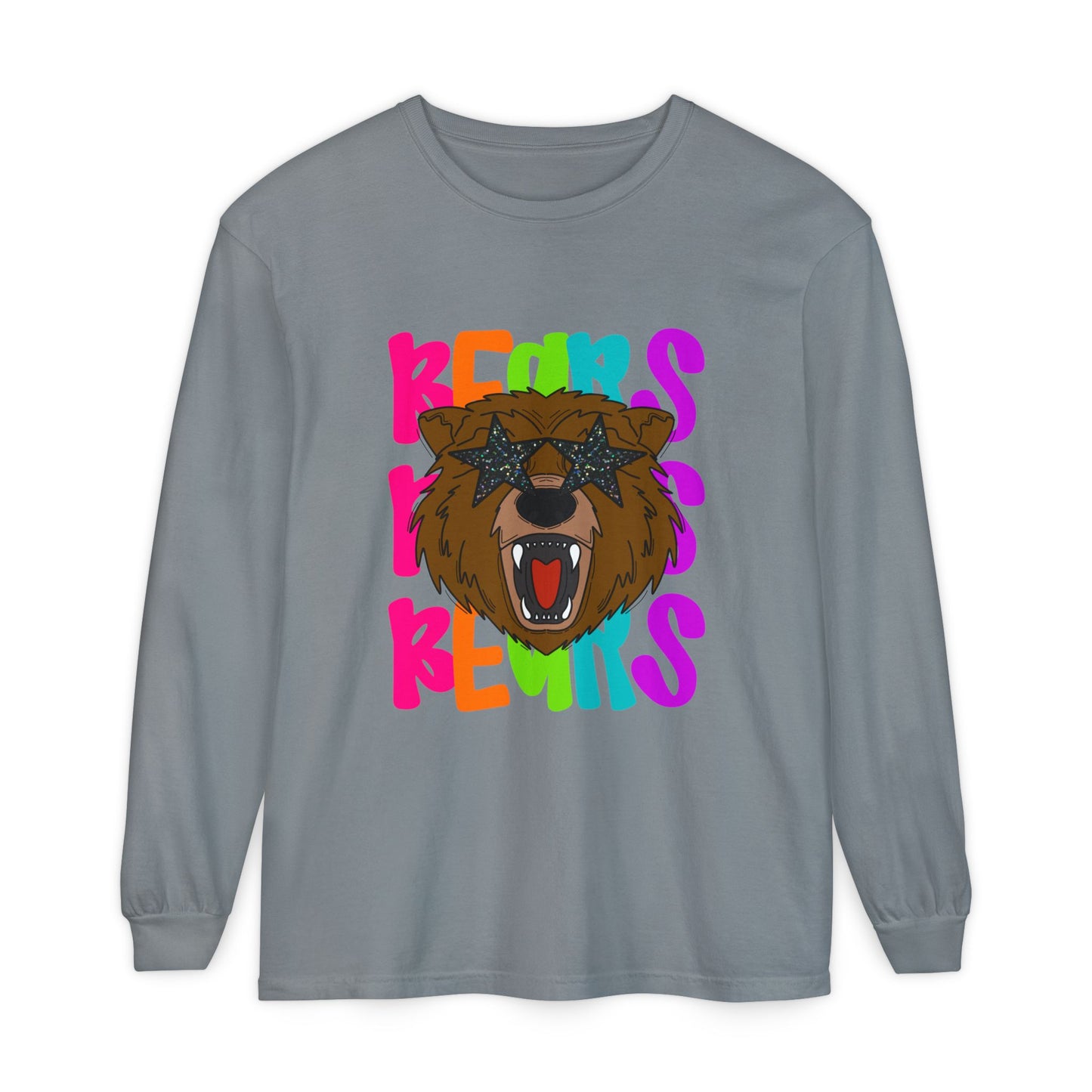Cool Bear Graphic Long Sleeve Tee, Unisex Casual T-Shirt, Animal Lovers Gift, Trendy Apparel, Fun Statement Shirt