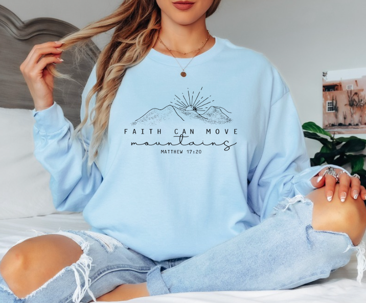 Faith Can Move Gildan Long Sleeve Tee