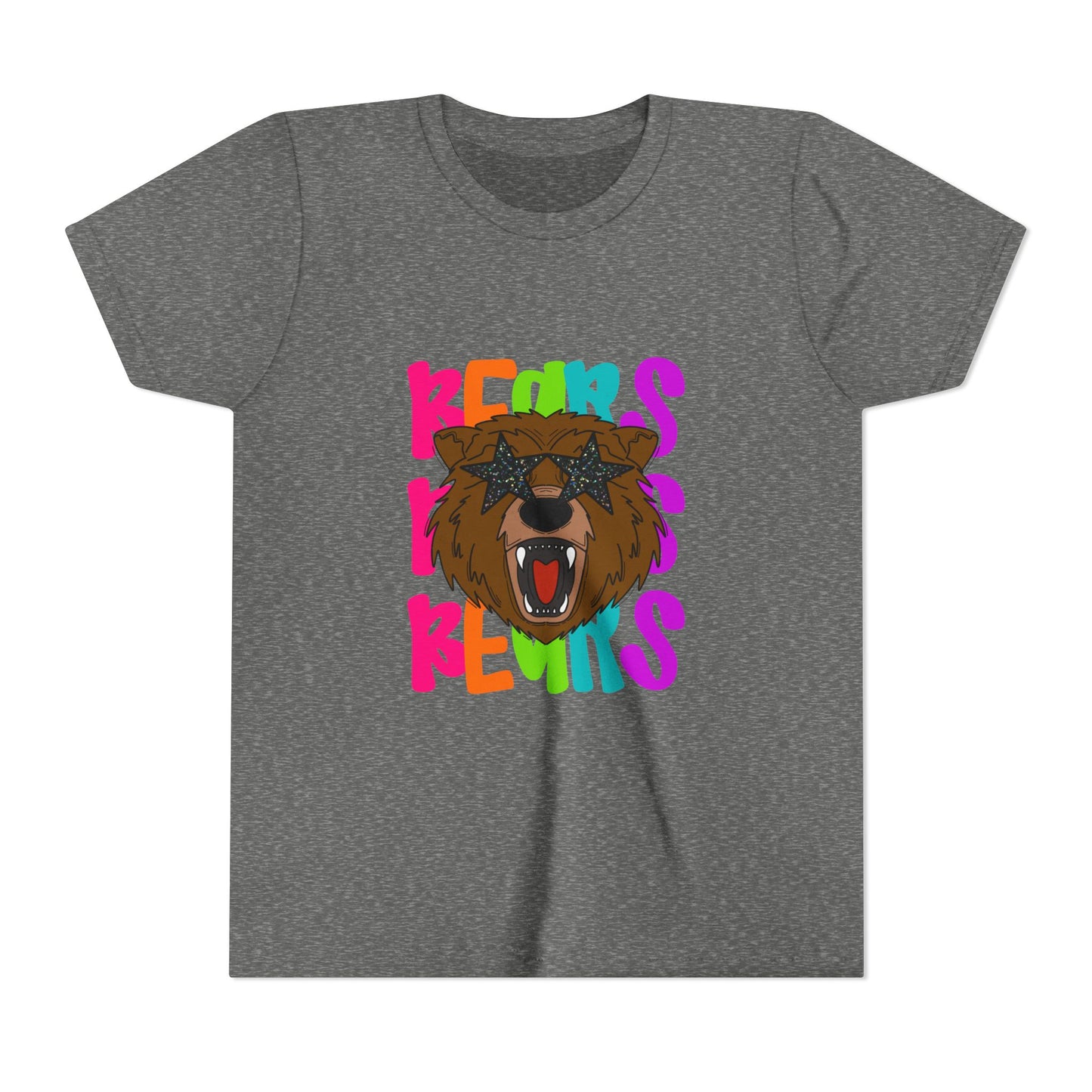 Funny Bear Graphic Youth Tee, Gift for Kids, Birthday Shirt, Summer Outfit, Animal Lover's Apparel, Trendy Youth Fashion