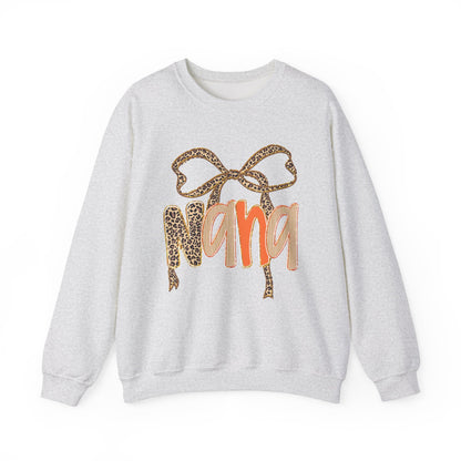 Leopard Print Nana Crewneck Sweatshirt, Cozy Gift for Grandmothers, Perfect for Birthdays, Mother's Day, Family Gatherings, Casual Wear