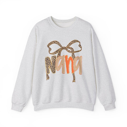 Leopard Print Nana Crewneck Sweatshirt, Cozy Gift for Grandmothers, Perfect for Birthdays, Mother's Day, Family Gatherings, Casual Wear