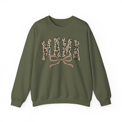 Camo Mama Crewneck Sweatshirt, Cozy Gift for Mom, Trendy Casual Wear, Perfect for Birthdays, Mother's Day, Family Gatherings