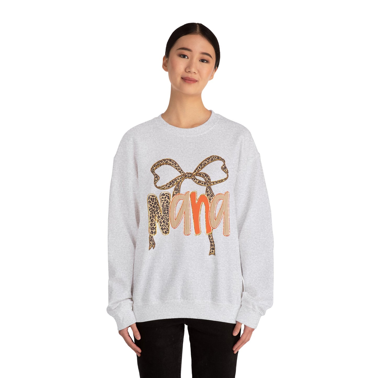 Leopard Print Nana Crewneck Sweatshirt, Cozy Gift for Grandmothers, Perfect for Birthdays, Mother's Day, Family Gatherings, Casual Wear