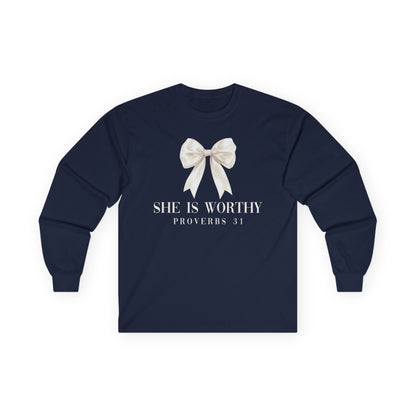 She is Worthy Gildan Longsleeve
