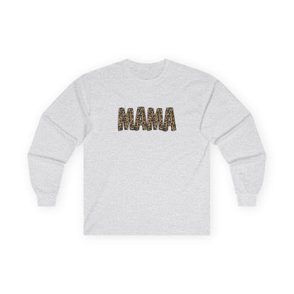 Mama Leopard Print Long Sleeve Tee