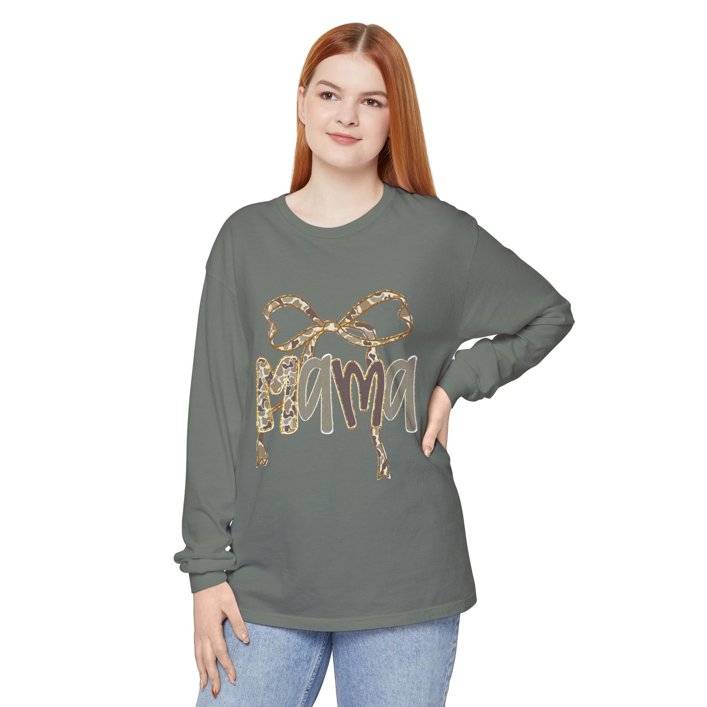 Mama Bow Long Sleeve T-Shirt, Comfortable Tee for Moms, Gift for Mother's Day, Casual Fashion, Everyday Wear