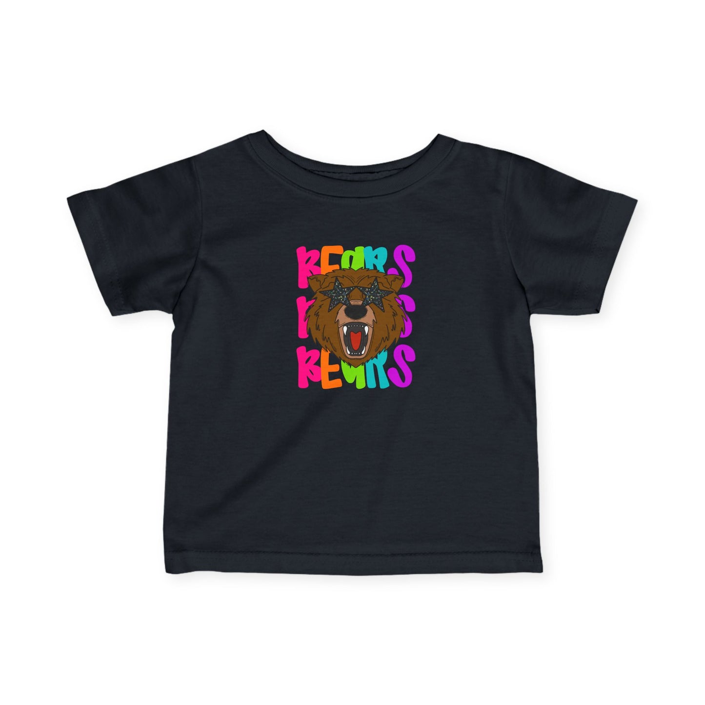 Colorful Bear Print Infant Tee, Cute Baby Shirt, Kids Summer Wear, Baby Shower Gift, Animal Theme Outfit, Toddler Apparel