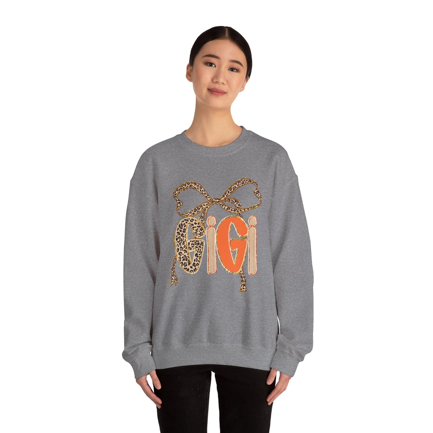 Leopard Print Gigi Crewneck Sweatshirt, Cozy Unisex Pullover, Trendy Fashion Top, Gift for Her, Casual Wear, Birthday Gift