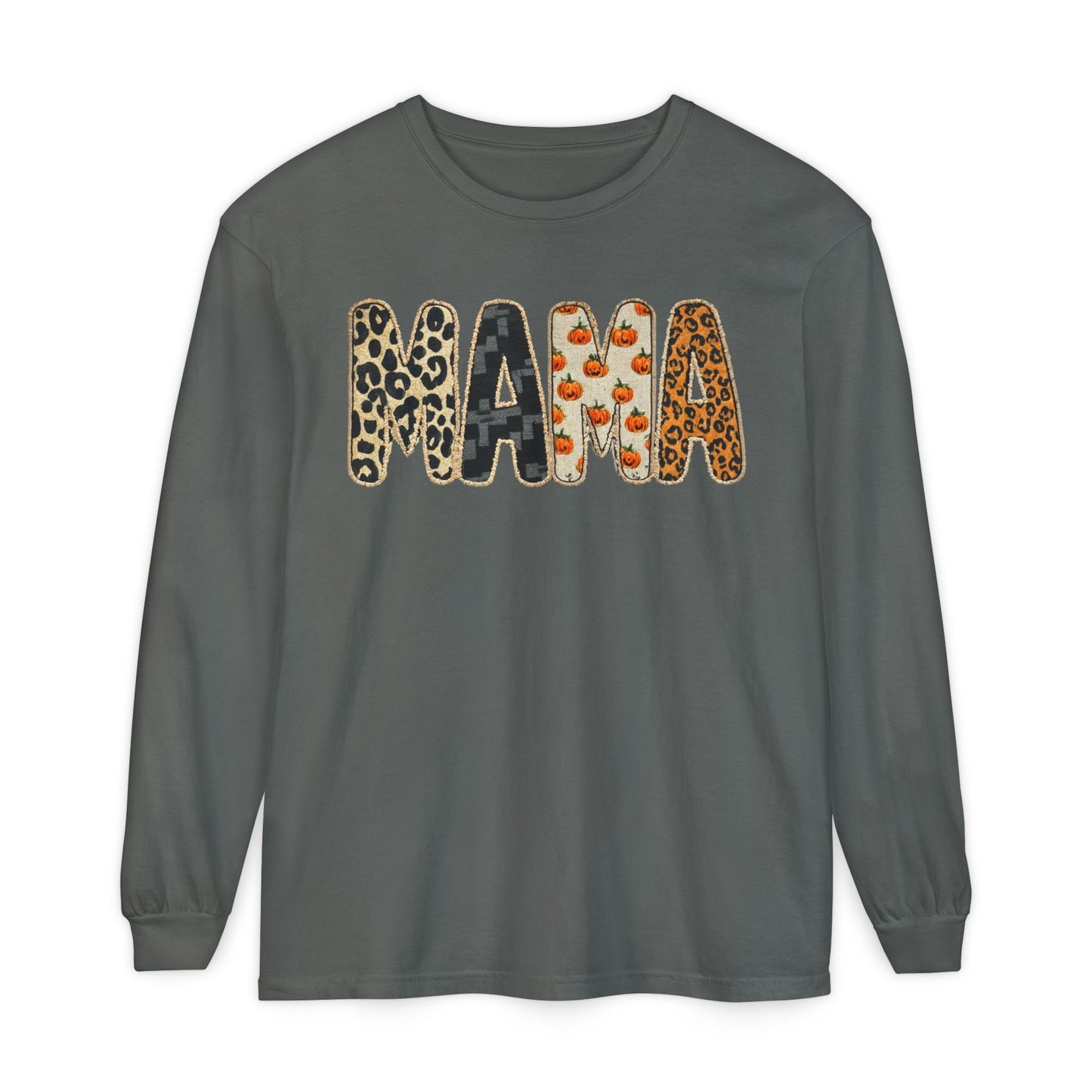 Unisex Mama Long Sleeve Tee, Cozy Graphic Top for Moms, Mother's Day Gift, Casual Wear, Animal Print Style