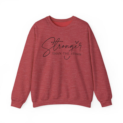 Stronger Than the Storm Sweatshirt, Inspirational Crewneck, Cozy Gift for Her, Motivational Apparel, Perfect for Relaxing