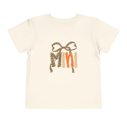 Mini Bow Toddler Tee, Cute Kids T-shirt, Birthday Gift for Girls, Animal Print Shirt, Children's Casual Wear