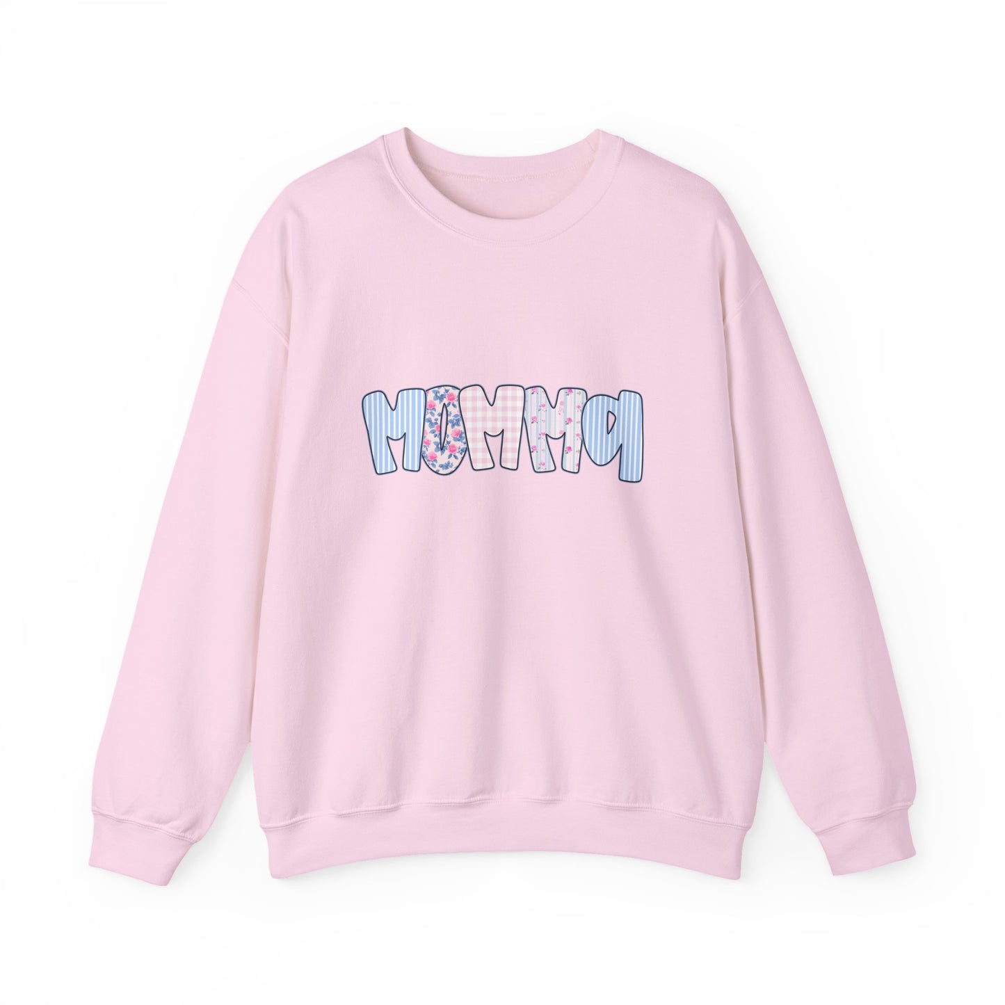 Momma Pink & Blue Floral Crewneck