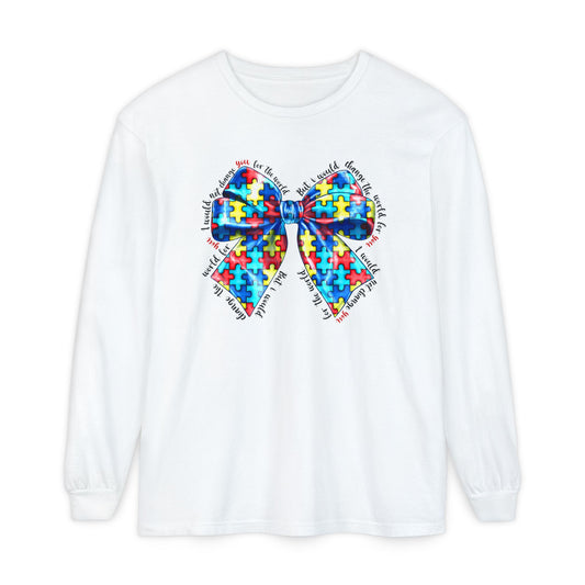 Autism Puzzle Bow Long Sleeve T-Shirt