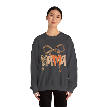 Mama Bow Crewneck Sweatshirt - Gift for Moms, Cute Mama Sweater, Cozy Fall Wear, Mother's Day Gift, Animal Print Sweatshirt