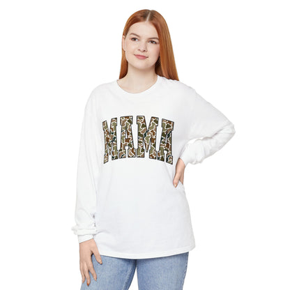Unisex Long Sleeve T-Shirt, Camo Mama Tee, Perfect Gift for Moms, Casual Wear, Everyday Comfort