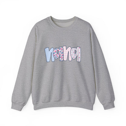Nana Pink & Blue Floral Crew Neck