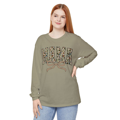 Mama Camo Long Sleeve Tee, Comfortable Unisex T-Shirt for Moms, Perfect Gift for Mother's Day, Casual Wear, Family Outings, Everyday Style