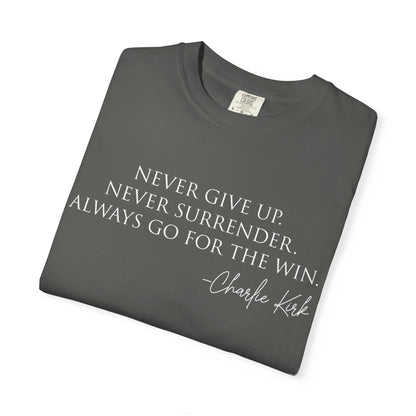 Motivational Unisex T-Shirt - Never Give Up, Inspirational Apparel for Fitness, Positivity, Daily Wear, Gift Idea, Casual Style