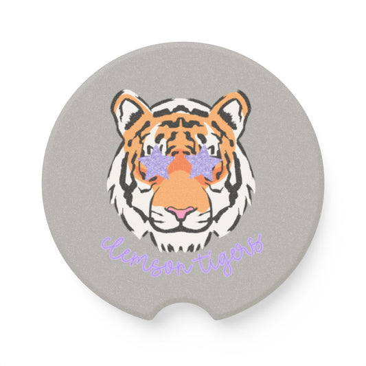 Tiger Print Car Coaster | Cute Drink Coaster for Auto, Car Accessories, Gifts for Her, Animal Lover Decor