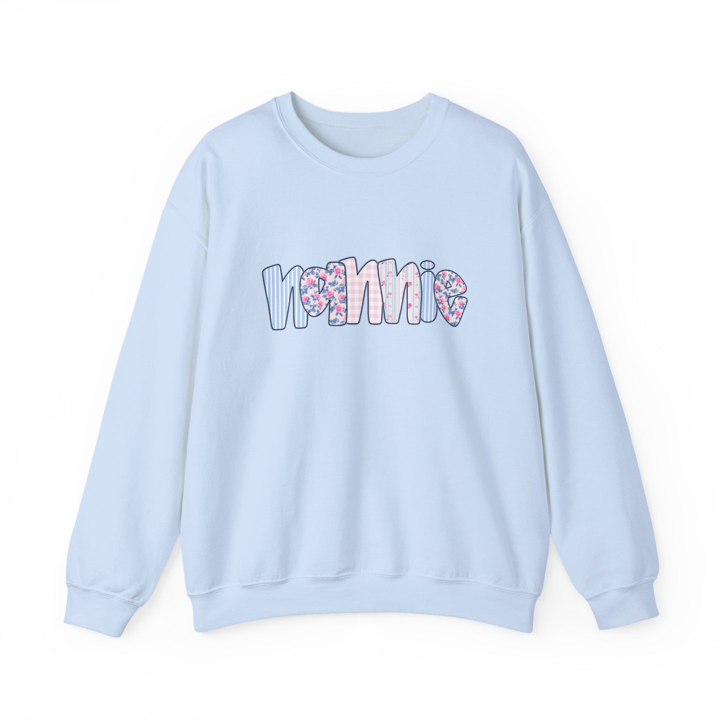Nannie Pink & Blue Floral Crew Neck