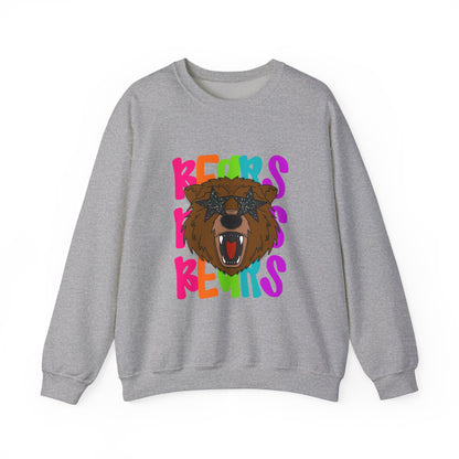 Cool Bear Graphic Sweatshirt, Unisex Crewneck, Casual Wear, Gift for Animal Lovers, Cozy Fall Outfit, Birthday Present
