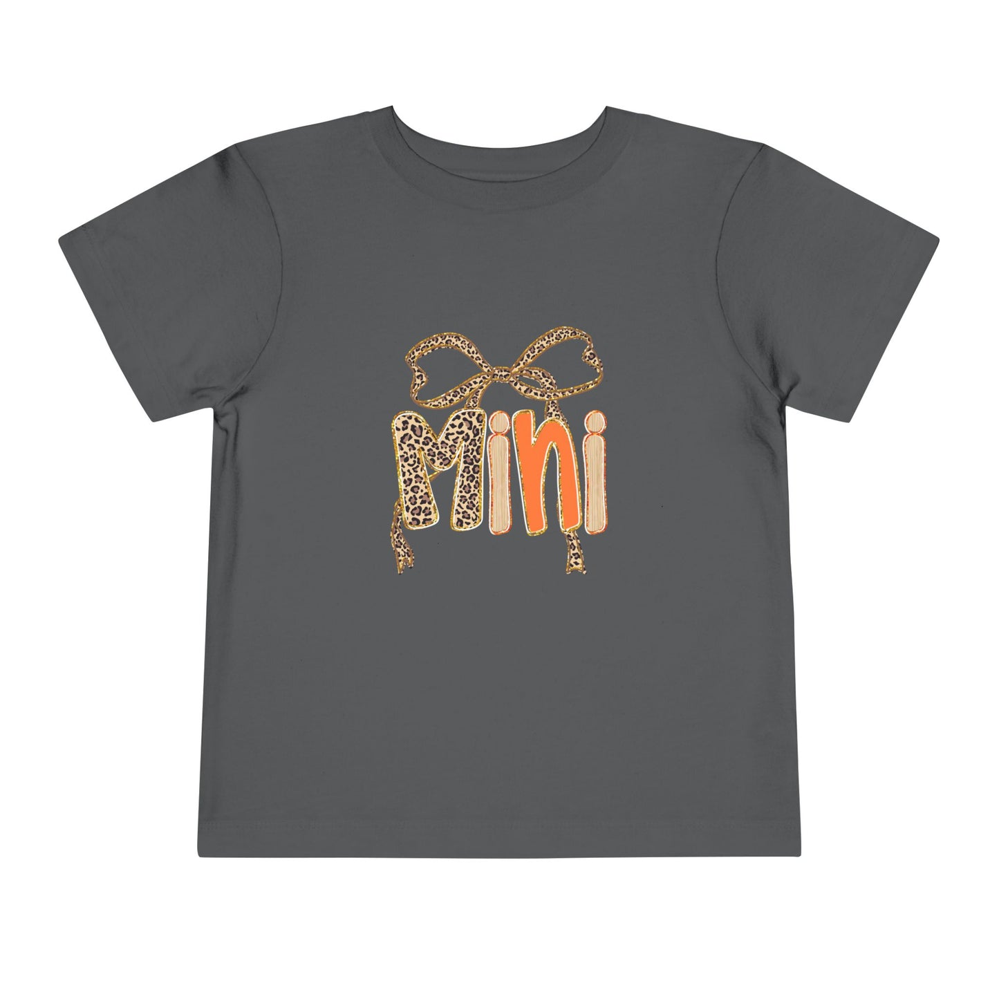 Mini Bow Toddler Tee, Cute Kids T-shirt, Birthday Gift for Girls, Animal Print Shirt, Children's Casual Wear