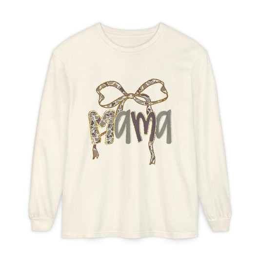 Mama Bow Long Sleeve T-Shirt, Comfortable Tee for Moms, Gift for Mother's Day, Casual Fashion, Everyday Wear